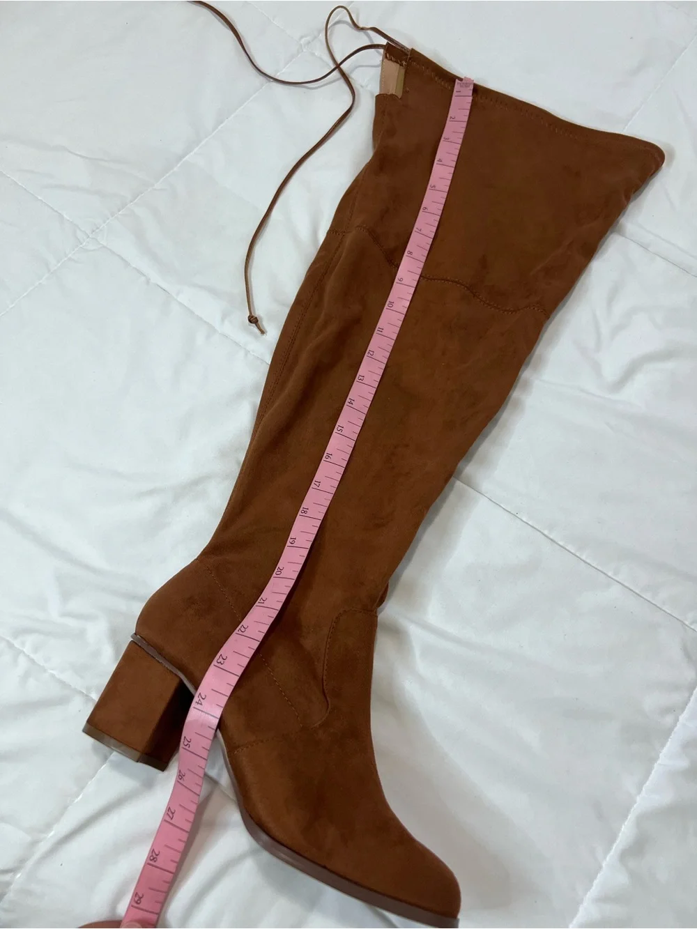 Fashion to Figure Chestnut Brown Suede Over-the-Knee Block Heel Boots size 8w